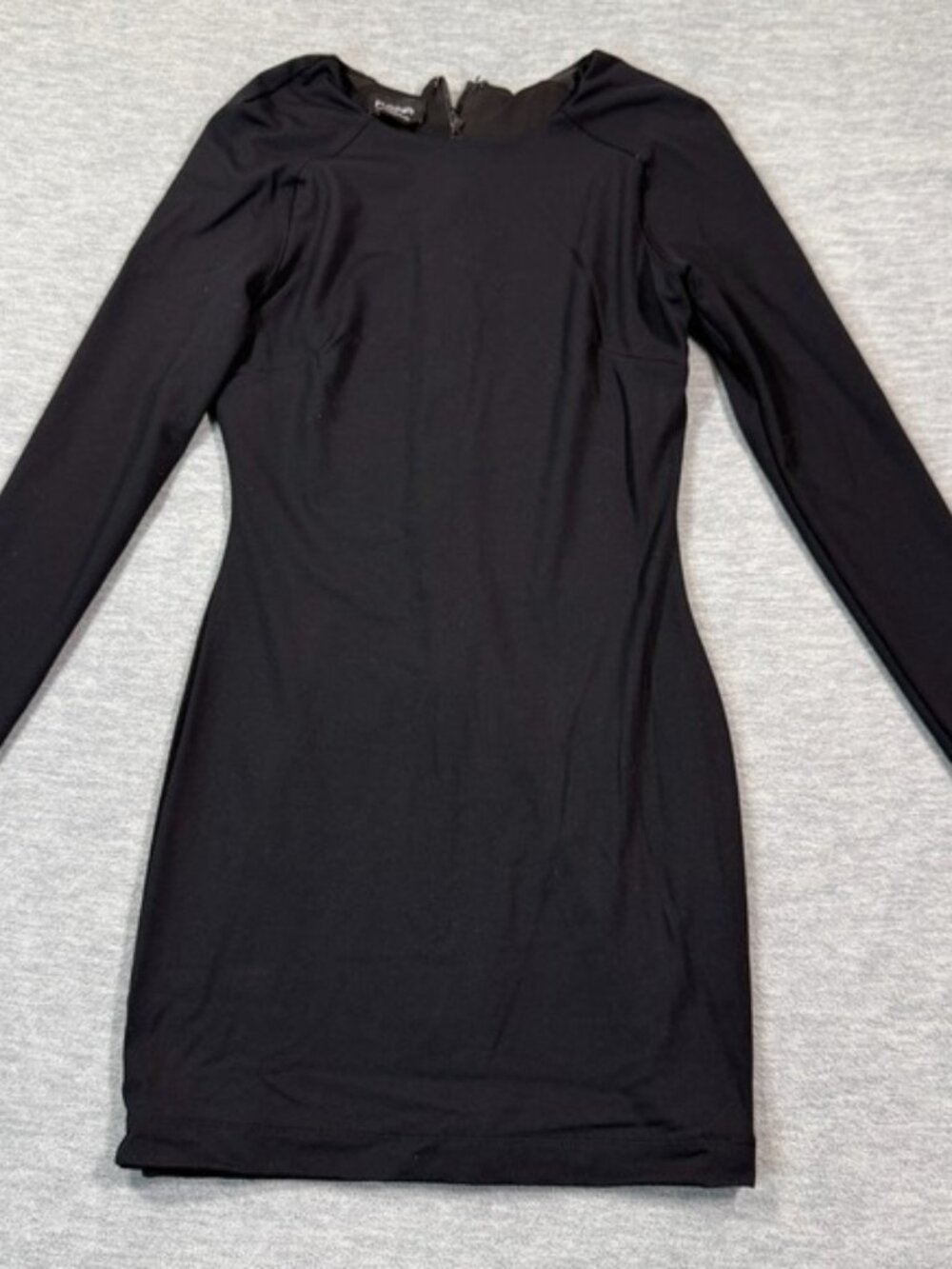 Bebe Dress Women XS Black Long Sleeve Bodycon Mini Sheath Cocktail‎ Clubwear